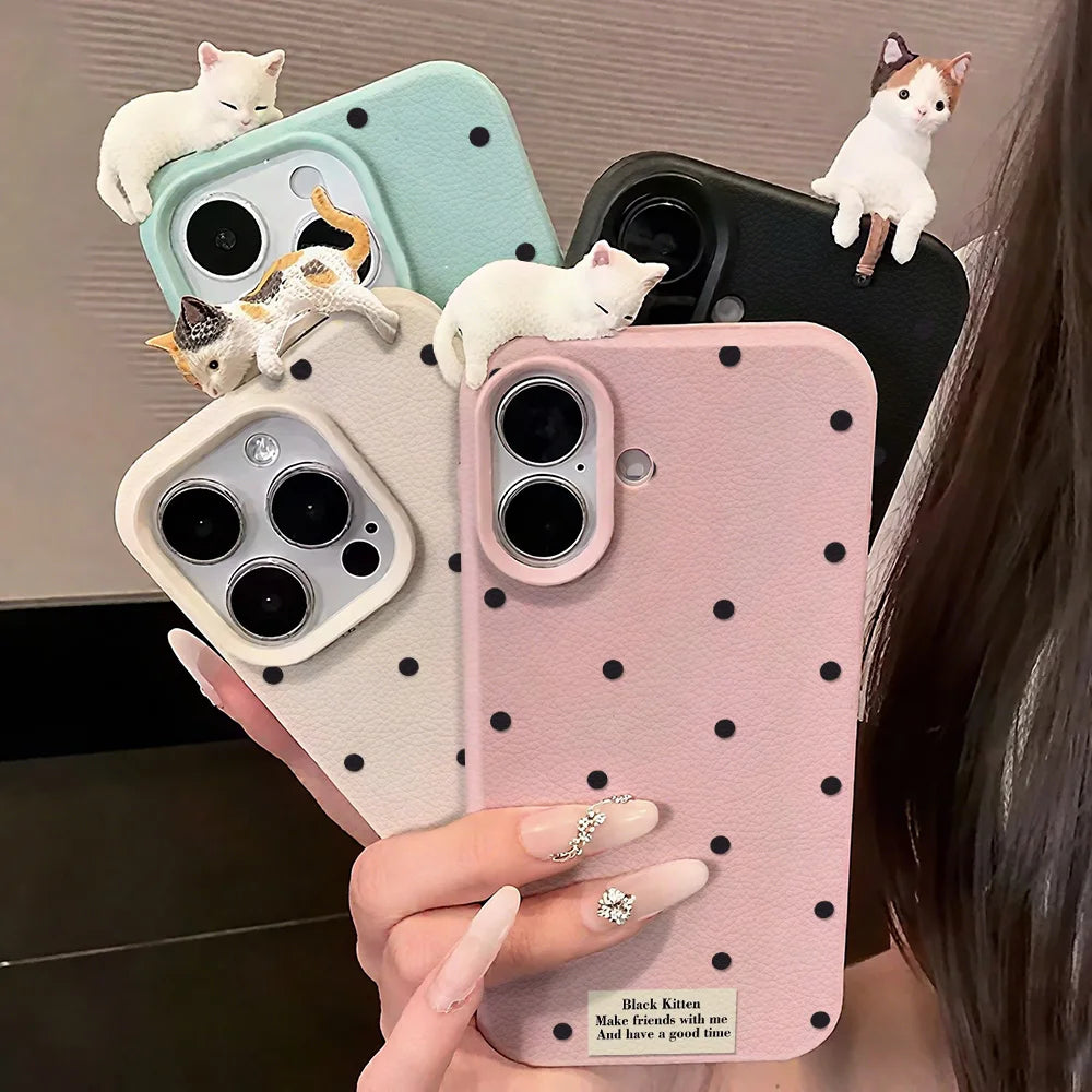 3D Cat Dot Case para iPhone