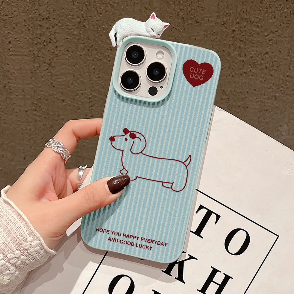 Case para iPhone Shockproof 3D Lying Cat Cover Funda