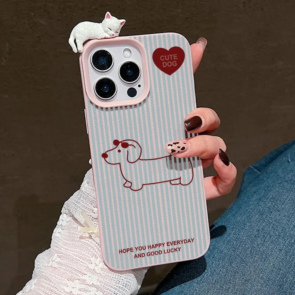 Case para iPhone Shockproof 3D Lying Cat Cover Funda