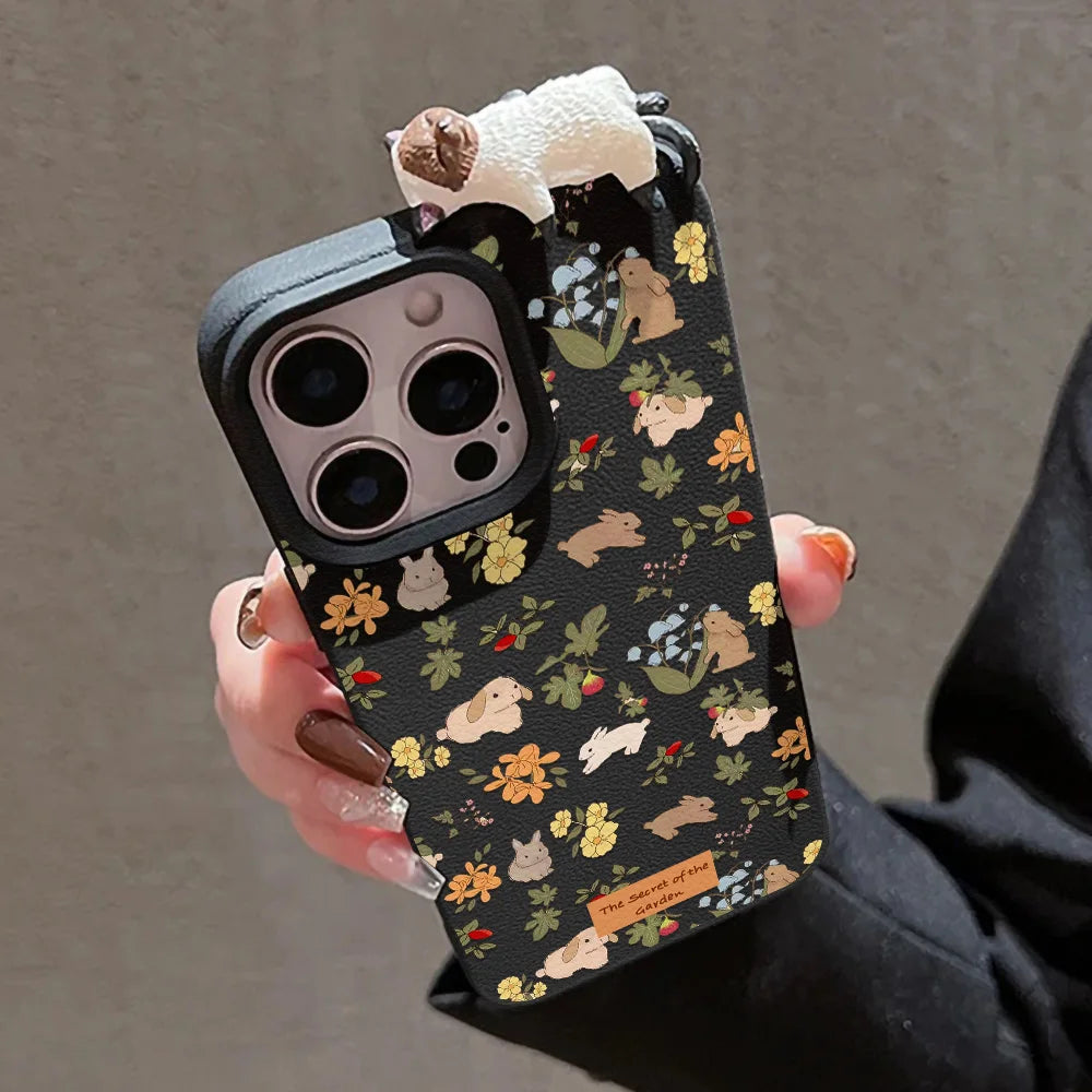 Case para iPhone Shockproof 3D Lying Cat Cover Funda